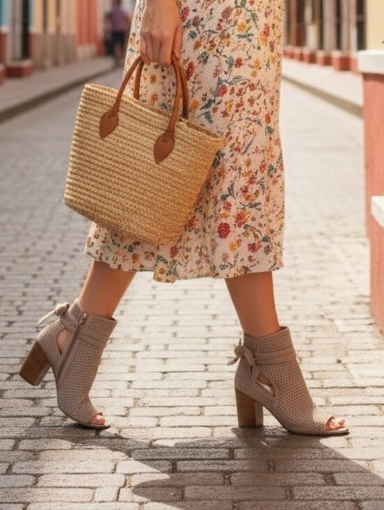 Sam Edelman Shoes - Sam Edelman Tan Leather Perforated Blush Ankle Boots